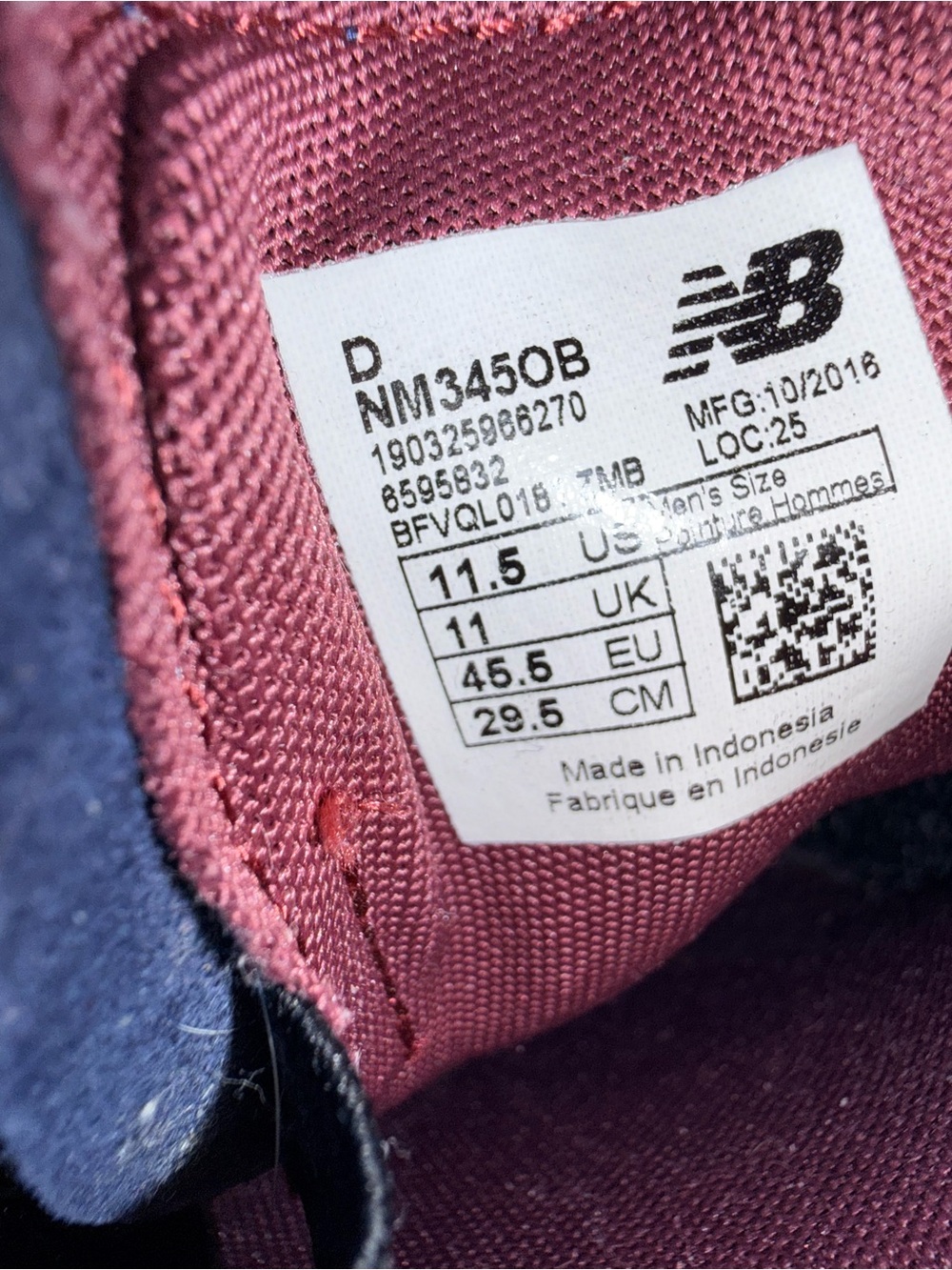 New Balance Men's Brighton 345 Navy Suede Sneakers with Maroon Accents - Picture 3 of 7
